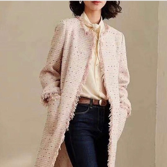 SOLD 💖Kate Spade Multi Tweed Long Coat💖 - Picture 6 of 7